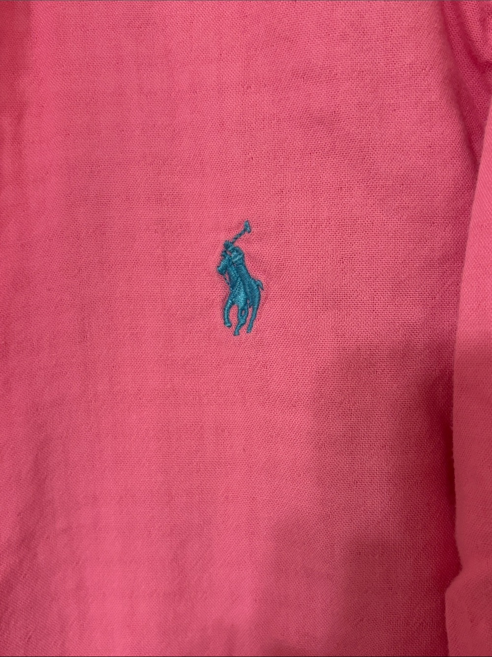 Ralph Lauren Pink Button-Down Shirt with Blue Pony Logo - Picture 3 of 6